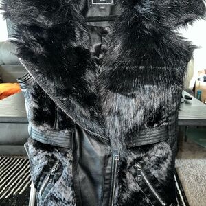Guess Black Faux Fur Jacket